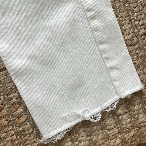 TopShop White Straight Leg Jeans Raw Hem 24 - Picture 5 of 7